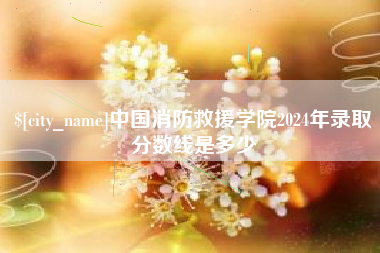 无棣中国消防救援学院2024年录取分数线是多少