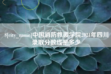 无棣中国消防救援学院2021年四川录取分数线是多少