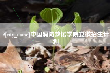 无棣中国消防救援学院安徽招生计划