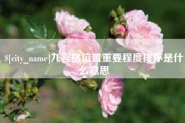 无棣九宫格位置重要程度排序是什么意思