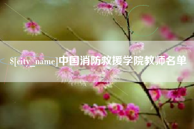 无棣中国消防救援学院教师名单