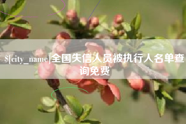 无棣全国失信人员被执行人名单查询免费