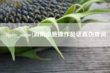 无棣消防设施操作员证真伪查询