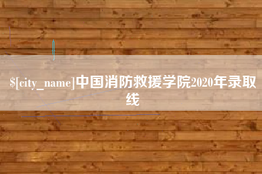 无棣中国消防救援学院2020年录取线