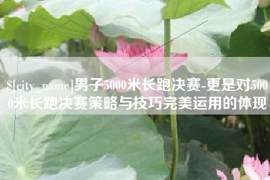 无棣男子5000米长跑决赛-更是对5000米长跑决赛策略与技巧完美运用的体现