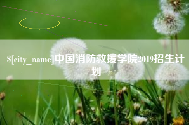无棣中国消防救援学院2019招生计划