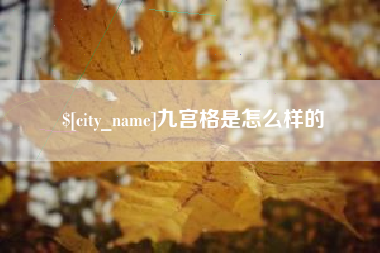 无棣九宫格是怎么样的